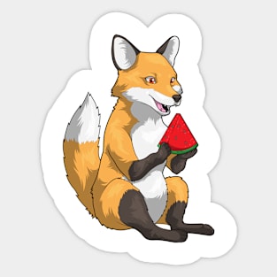 Fox Watermelon Fruit Sticker